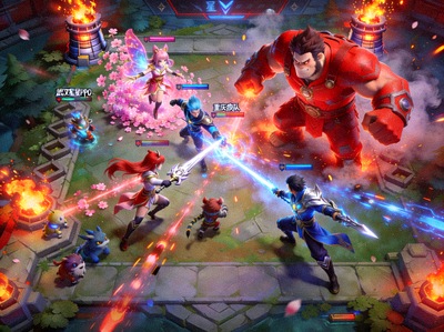 王者荣耀KPL春季赛武汉eStarPro与重庆狼队激烈团战画面